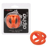 Alpha Liquid Silicone Tri-Ring Orange Ultra Stretchy Enhancer Ring COCK RINGS Sling